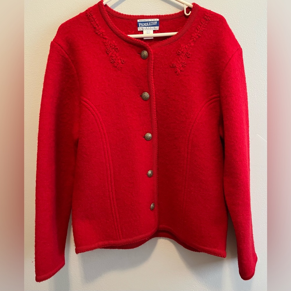 Pendleton Red Wool Sweater